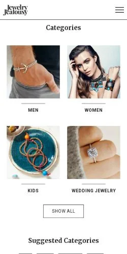 Anteprima del sito Jewelry Jealousy, media di Stati Uniti per articoli sponsorizzati