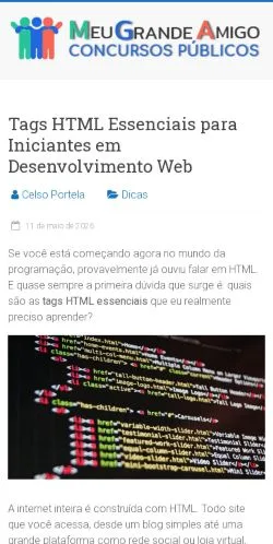 Anteprima del sito Meu Grande Amigo, media di Brasile per articoli sponsorizzati