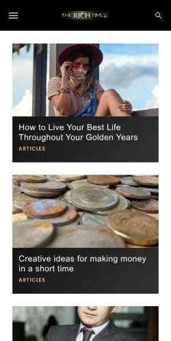Anteprima del sito The Rich Times, media di Stati Uniti per articoli sponsorizzati