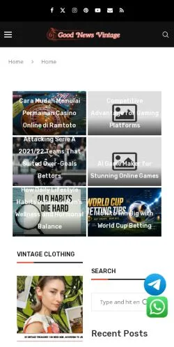 Podgląd witryny GoodNewsVintage, medium z kraju Stany Zjednoczone do artykułów sponsorowanych