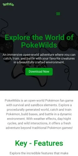 Sponsorlu makaleler için Amerika Birleşik Devletleri medyası PokeWilds sitesinin önizlemesi