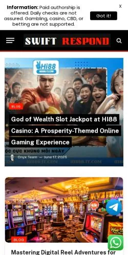 Preview of the Swift Respond website, a media outlet in United States for sponsored articles