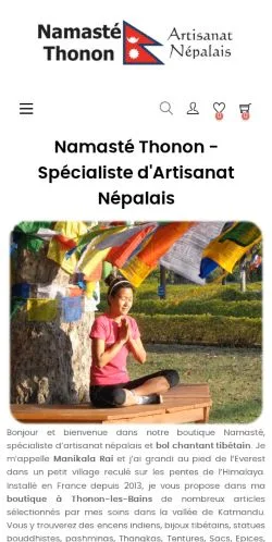 Podgląd witryny Namasté Thonon, medium z kraju Francja do artykułów sponsorowanych
