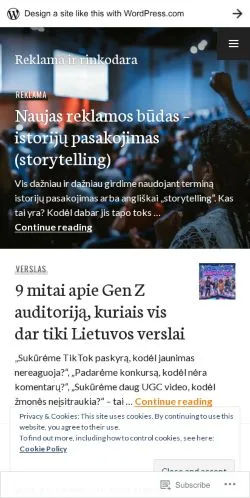 Anteprima del sito Reklama Ir Rinkodara, media di Stati Uniti per articoli sponsorizzati