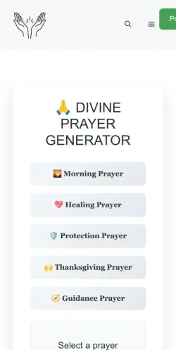 Podgląd witryny Prayer Vibe, medium z kraju Wielka Brytania do artykułów sponsorowanych