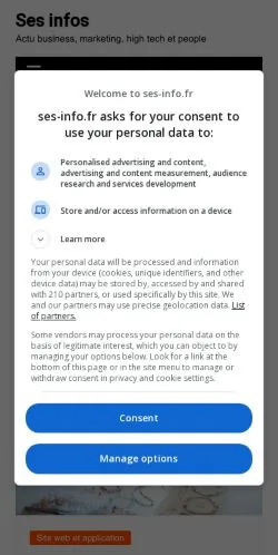 스폰서 기사용 프랑스 매체 Ses Infos 사이트 미리보기