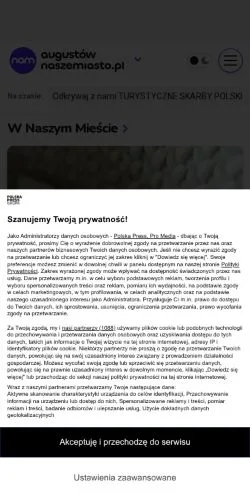Anteprima del sito Augustów Nasze Miasto, media di Polonia per articoli sponsorizzati