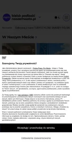 Anteprima del sito Bielsk Podlaski Nasze Miasto, media di Polonia per articoli sponsorizzati