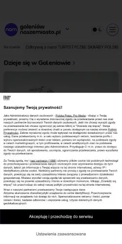 Anteprima del sito Goleniów Nasze Miasto, media di Polonia per articoli sponsorizzati