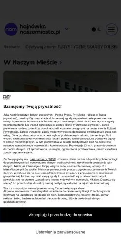 Anteprima del sito Hajnówka Nasze Miasto, media di Polonia per articoli sponsorizzati
