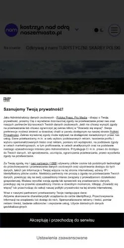 Anteprima del sito Kostrzyn Nad Odrą Nasze Miasto, media di Polonia per articoli sponsorizzati