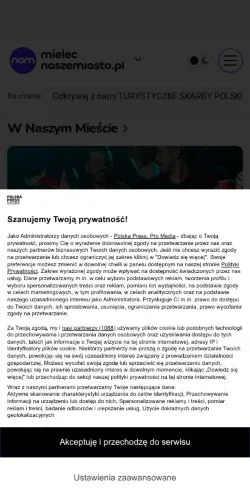 Anteprima del sito Mielec Nasze Miasto, media di Polonia per articoli sponsorizzati