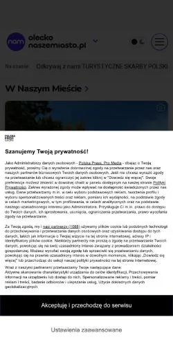 스폰서 기사용 폴란드 매체 Olecko Nasze Miasto 사이트 미리보기