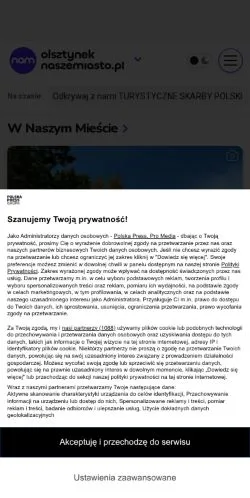 Podgląd witryny Olsztynek Nasze Miasto, medium z kraju Polska do artykułów sponsorowanych