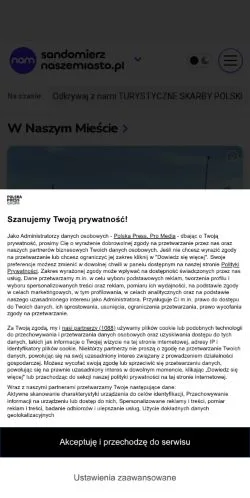 Podgląd witryny Sandomierz Nasze Miasto, medium z kraju Polska do artykułów sponsorowanych
