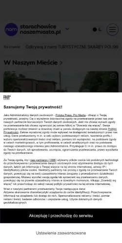 Podgląd witryny Starachowice Nasze Miasto, medium z kraju Polska do artykułów sponsorowanych