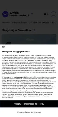 스폰서 기사용 폴란드 매체 Suwałki Nasze Miasto 사이트 미리보기