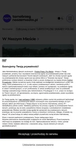 스폰서 기사용 폴란드 매체 Tarnobrzeg Nasze Miasto 사이트 미리보기