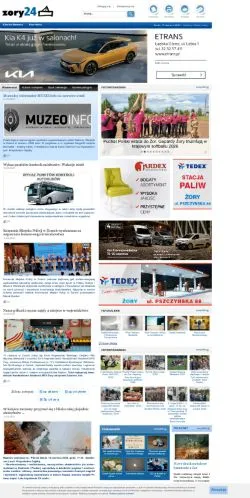 Vista previa del sitio Zory24, medio de Polonia para artículos patrocinados