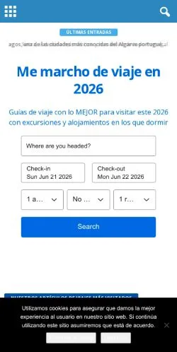 スポンサード記事向けのスペインメディア、Me Marcho de Viajeのサイトプレビュー