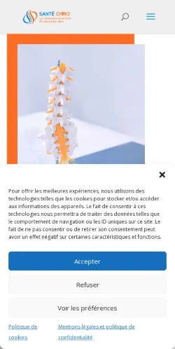 Voorbeeld van de site Santé Chiro, medium uit Frankrijk voor gesponsorde artikelen
