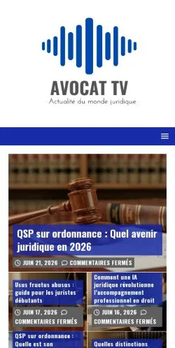 Anteprima del sito Avocat TV, media di Francia per articoli sponsorizzati