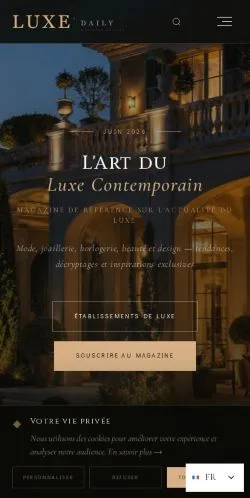Anteprima del sito LuxeDaily, media di Francia per articoli sponsorizzati