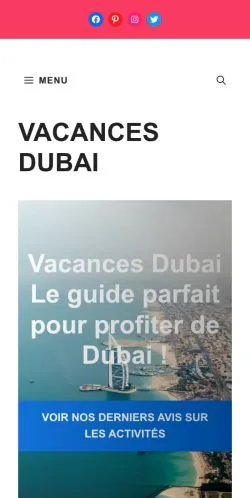 Podgląd witryny Vacances Dubai, medium z kraju Francja do artykułów sponsorowanych