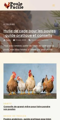 Anteprima del sito Poule Facile, media di Francia per articoli sponsorizzati