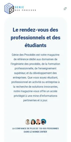 Vista previa del sitio Génie Des Procédés, medio de Francia para artículos patrocinados