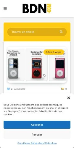 Vista previa del sitio BDN, medio de Francia para artículos patrocinados