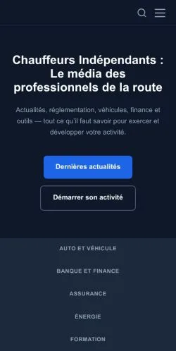 Anteprima del sito Chauffeurs Indépendants, media di Francia per articoli sponsorizzati