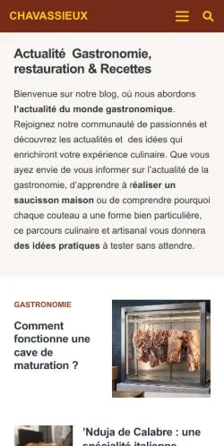 스폰서 기사용 프랑스 매체 Chavassieux Gastronomie 사이트 미리보기