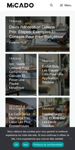 Vista previa del sitio Micado, medio de Francia para artículos patrocinados