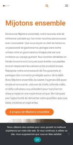 Pré-visualização do site Mijotons Ensemble, meio de França para artigos patrocinados