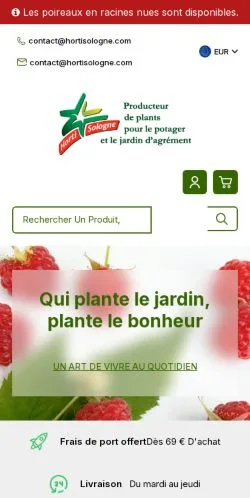 Vista previa del sitio Hortisologne, medio de Francia para artículos patrocinados