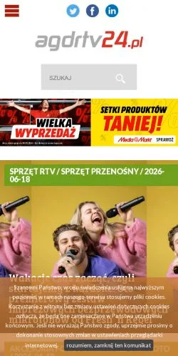 Podgląd witryny Branżowy AGD RTV, medium z kraju Polska do artykułów sponsorowanych