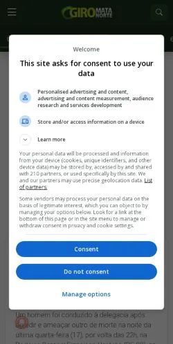 Podgląd witryny Giro Mata Norte, medium z kraju Brazylia do artykułów sponsorowanych