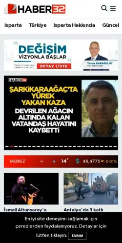 스폰서 기사용 튀르키예 매체 Haber32 사이트 미리보기