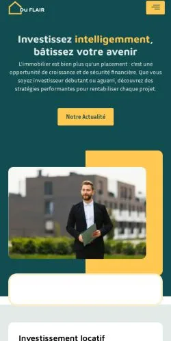 Förhandsvisning av webbplatsen Duflair Immobilier, medium i Frankrike för sponsrade artiklar