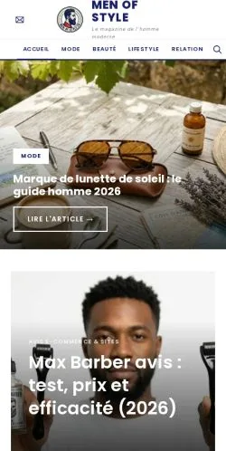 Anteprima del sito Men-Of-Style, media di Francia per articoli sponsorizzati