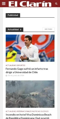 Forhåndsvisning av nettstedet El Clarin, medium fra Spania for sponsede artikler