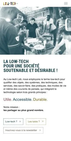 스폰서 기사용 프랑스 매체 Lowtech Lab 사이트 미리보기