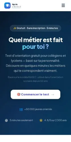 Anteprima del sito Après l'école, media di Francia per articoli sponsorizzati