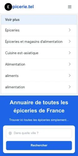 Podgląd witryny Annuaire Épiceries France, medium z kraju Francja do artykułów sponsorowanych