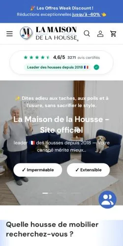 스폰서 기사용 프랑스 매체 La Maison de la Housse 사이트 미리보기