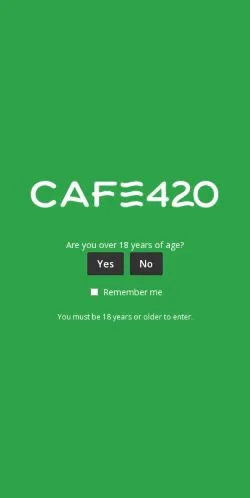 Vista previa del sitio Cafe420, medio de Reino Unido para artículos patrocinados