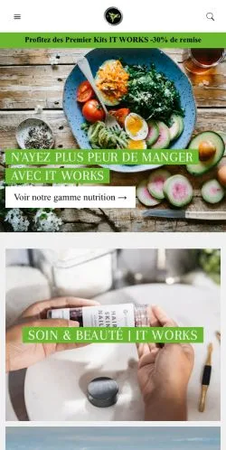 Anteprima del sito It Works, media di Francia per articoli sponsorizzati