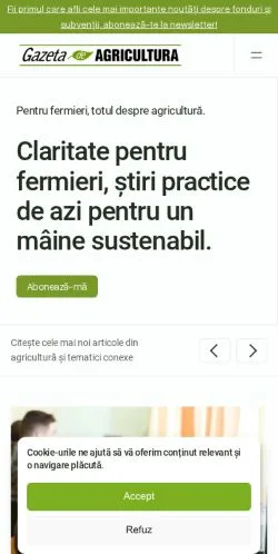 Anteprima del sito Gazeta De Agricultura, media di Romania per articoli sponsorizzati