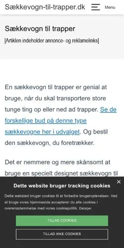 Podgląd witryny Sækkevogn til Trapper, medium z kraju Dania do artykułów sponsorowanych